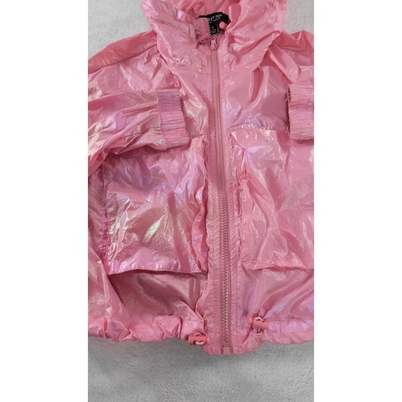 C'est Toi Pink Iridescent Windbreaker Jacket w/ Pockets Women's Small Y2K Sporty - Picture 7 of 12